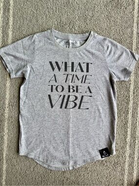 TRILOGY - Boys Grey 'What A Time To Be A Vibe' Short Sleeve Tee